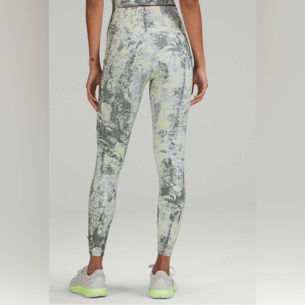 Lululemon Wunder Train HR Tight w/ Pockets 25" Cinder Grain Smoked Spruce Multi